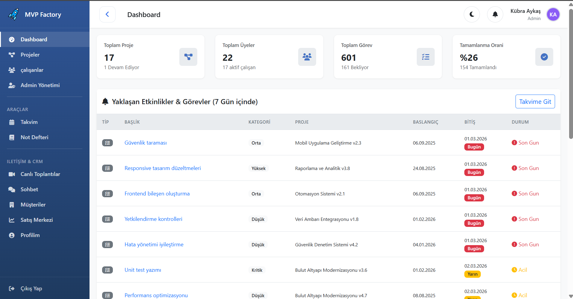 Project Management System Preview 2